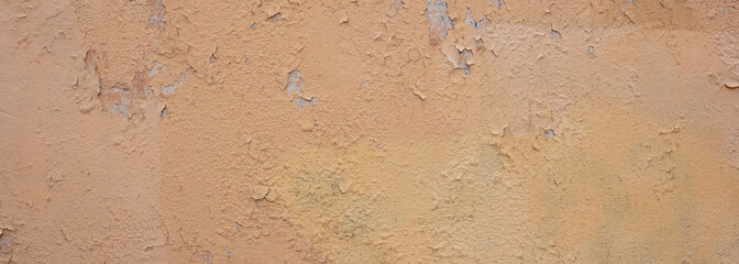Beige light brown color, painted and faded wall texture grunge background