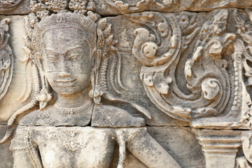 Angkor Wat Wall and Sculpture Texture