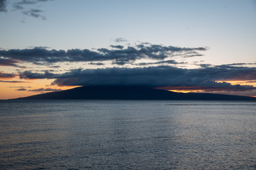 Distant Island Sunset
