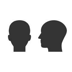 Head, people, profile icon. Vector illustration, flat design.