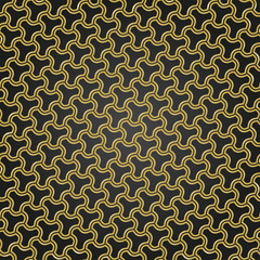 Seamless vector ornament. Modern background. Geometric modern black and golden pattern