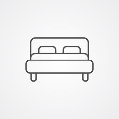 Bed vector icon sign symbol