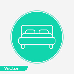 Bed vector icon sign symbol