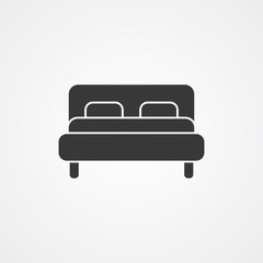 Bed vector icon sign symbol