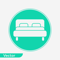 Bed vector icon sign symbol