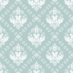 Orient vector classic pattern. Seamless abstract background with vintage elements. Orient light blue and white background. Ornament for wallpaper and packaging