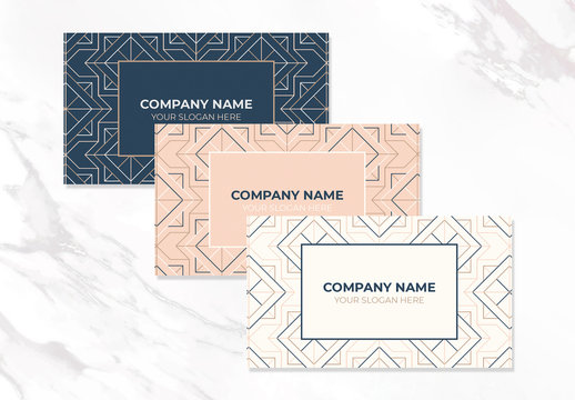 Company Name Card Layouts with Pattern