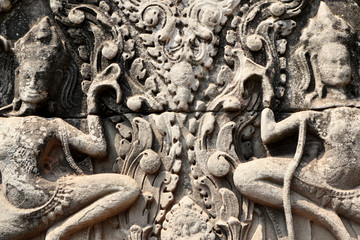 Angkor Wat Wall and Sculpture Texture