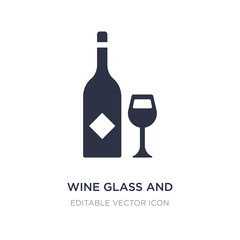 wine glass and bottle icon on white background. Simple element illustration from Food concept.