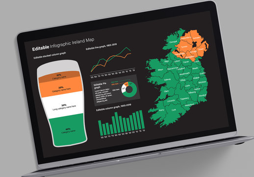 Editable Infographic Ireland Map Layout