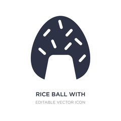 rice ball with seaweed icon on white background. Simple element illustration from Food concept.
