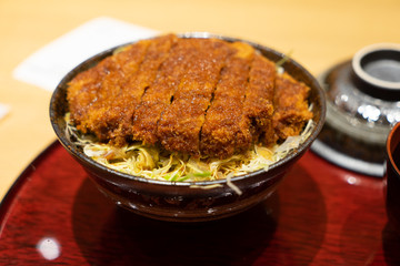 Beef fried rice bowl Tonkatsu