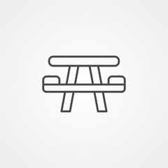 Camping table vector icon sign symbol