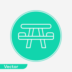 Camping table vector icon sign symbol