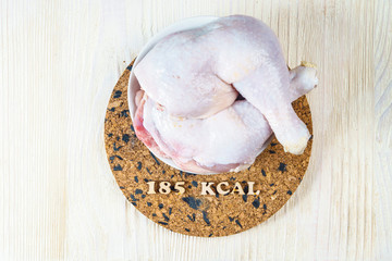 calories calculator chicken legs 185 kcal 100 grams diet
