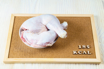 calories calculator chicken legs 185 kcal 100 grams diet