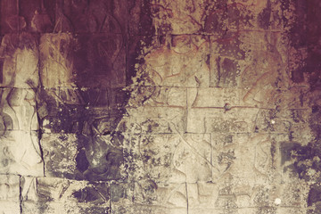 Obraz premium Angkor Wat ściana i rzeźby tekstura