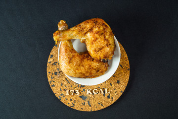 calories calculator grilled chicken legs 173 kcal 100 grams diet