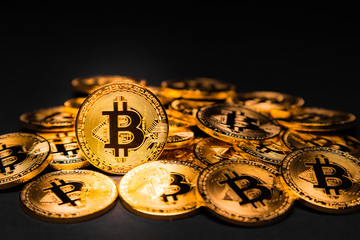 Bitcoin surrounded by Bitcoins