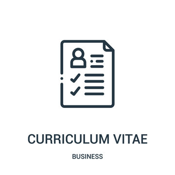 curriculum vitae icon vector from business collection. Thin line curriculum vitae outline icon vector illustration. Linear symbol.