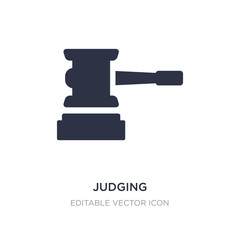 judging icon on white background. Simple element illustration from General concept.