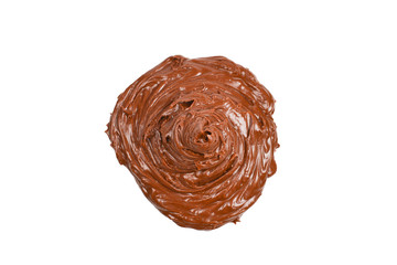 Chocolate cream isolated on white background.