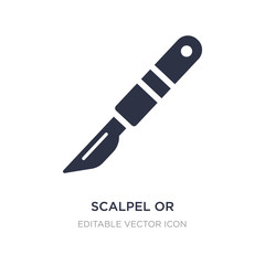 scalpel or knife medical surgery cutting tool icon on white background. Simple element illustration from Medical concept.