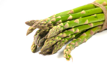 Green asparagus isolated on white background