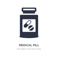 medical pill icon on white background. Simple element illustration from Medical concept.