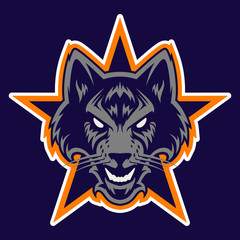 Wolf head logo. Great for sports logotypes and team mascots.