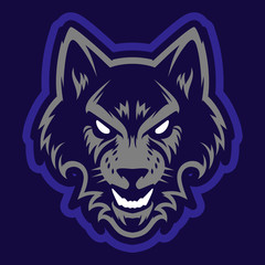 Wolf head logo. Great for sports logotypes and team mascots.