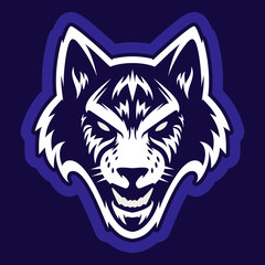 Wolf head logo. Great for sports logotypes and team mascots.
