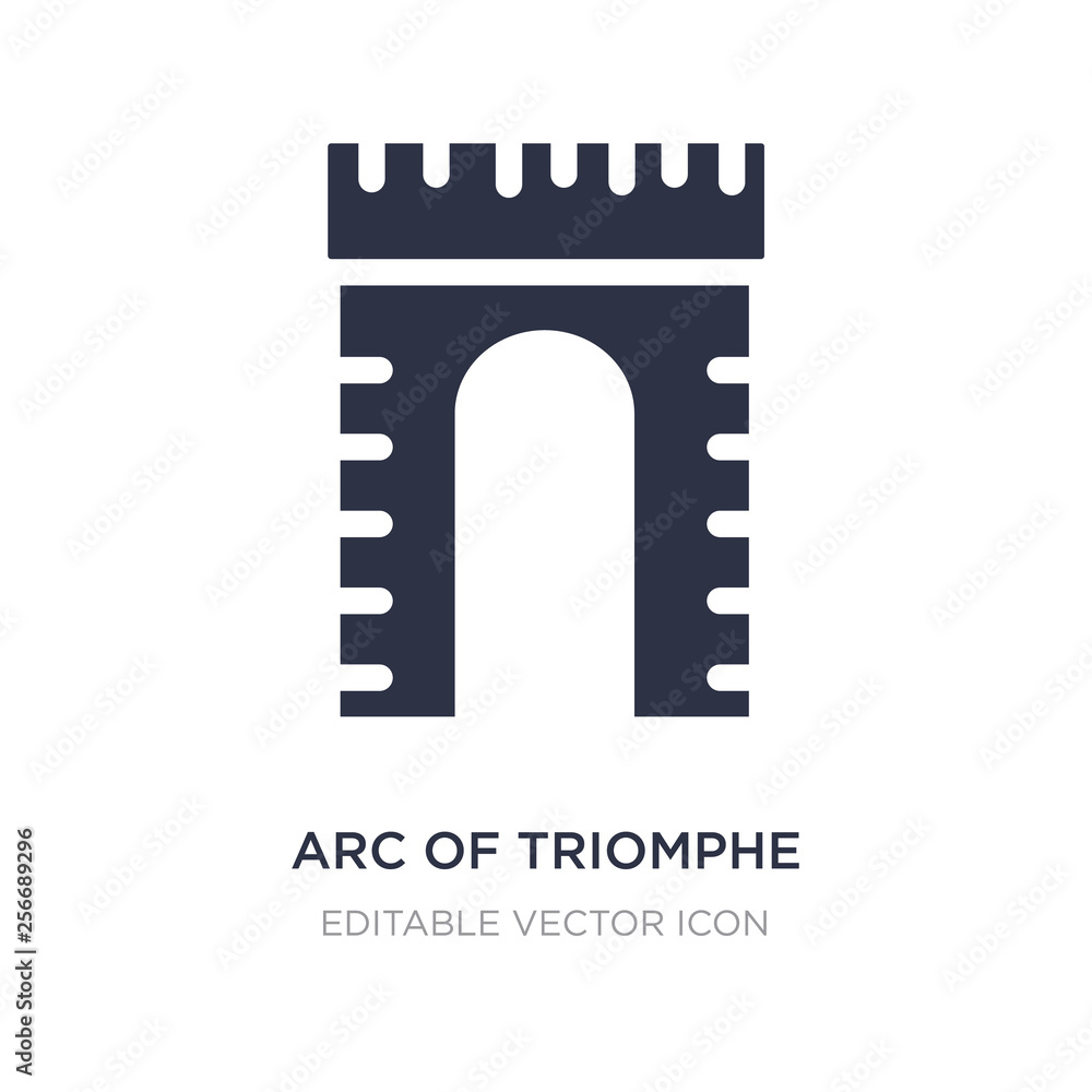 Poster arc of triomphe icon on white background. simple element illustration from monuments concept.