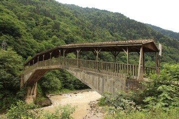 Old wooden bridge.trabzon/turkey