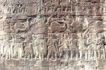 Angkor Wat Wall and Sculpture Texture