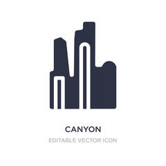 canyon icon on white background. Simple element illustration from Monuments concept.