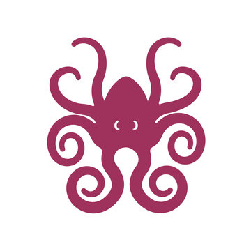 A curly graphic octopus shape