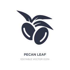 pecan leaf icon on white background. Simple element illustration from Nature concept.