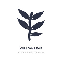 willow leaf icon on white background. Simple element illustration from Nature concept.