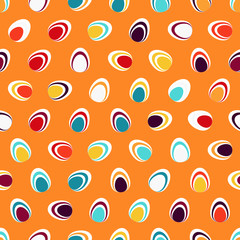 Easter eggs seamless background. Vector pattern.
