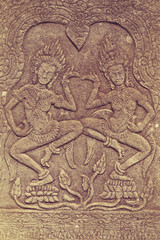 Angkor Wat Wall and Sculpture Texture