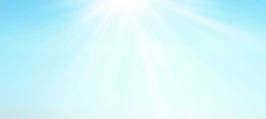 Blue sky with summer sun abstract background with copy space for text 