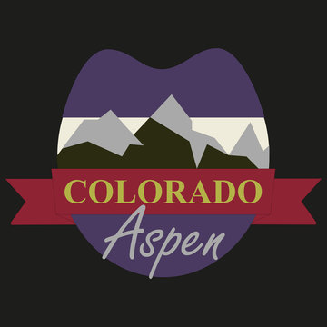 T-shirt Graphic Design Colorado, Aspen. Typography.