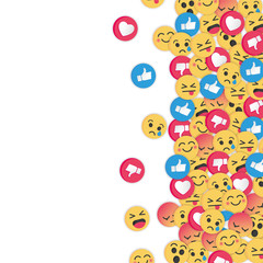 Modern emoji design on white background. Social Network emoticons illustration vector..