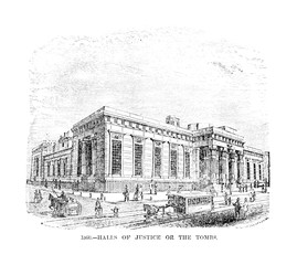 New York city. Engraving illustration