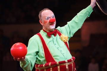 the clown's performance at the circus
