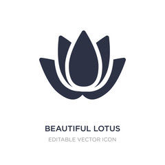 beautiful lotus flower icon on white background. Simple element illustration from Nature concept.