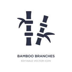 bamboo branches icon on white background. Simple element illustration from Nature concept.