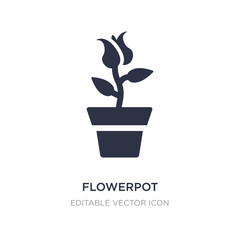 flowerpot icon on white background. Simple element illustration from Nature concept.