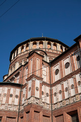 Milan, Italy - February 27, 2019 : Santa Maria delle Grazie church